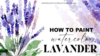 EASIEST way to  paint VIBRANT Lavender Flower with watercolor