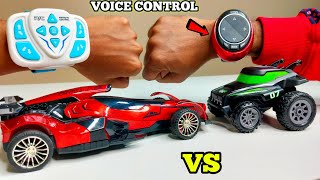 Voice Control F1 RC Car Vs Intelligent Watch Control Mini Stunt RC car
