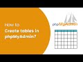 How to create tables in phpMyAdmin?