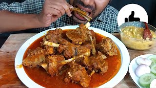 wow!spicy masaladar oily mutton handi masala curry soft kichuri salad eating show mukbang food show