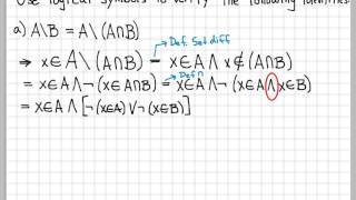 Proof and Problem Solving - Sets Example 05