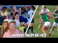 Wife Reacts to Women's Rugby Is INSANE!! | Craziest Big Hits