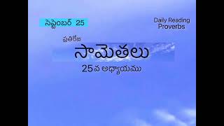 ప్రతిరోజు సామెతలు @7PM| సెప్టెంబర్ 25| సామెతలు 25వ అధ్యాయము | సామెతలు | ప్రతిరోజు సామెతలు 2024