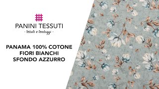 Panama Puro Cotone Fiori Bianchi per realizzazioni handmade