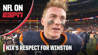 Bo Nix says it's 'all respect' for Jameis Winston after Broncos' MNF win over Browns 🤝 | NFL on ESPN