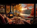 cozy fall coffee shop ambience ~ jazz relaxing music 🍂 smooth piano jazz instrumental music to work