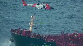 Coast Guard hoists injured mariner approximately 223 miles southeast of Cape Hatteras,North Carolina