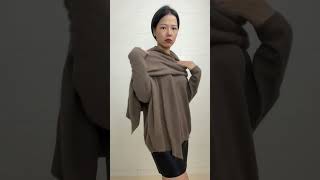 Fabring Fine Knitted Mercerized Lambswool Sweater Top Shawl Set Fluffy Sweater Thin for Women