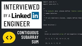 Contiguous Subarray Sum (Java Interview)