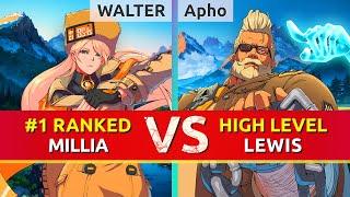 GGST ▰ WALTER (#1 Ranked Millia) vs Apho (Goldlewis). High Level Gameplay