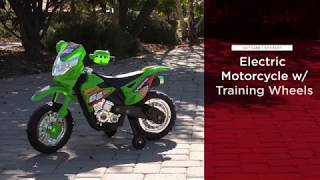 SKY3486 SKY3487 Kids Electric Motorcycle w/ Training Wheels