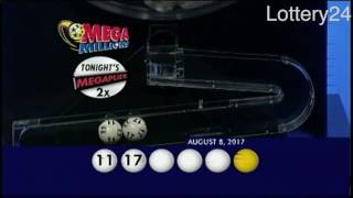 2017 08 08 Mega Millions Numbers and draw results