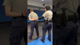 Handcuffing is harder than it looks 😅 #Dayinthelife #police #academylife