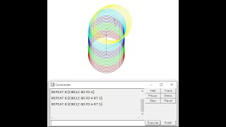 Drawing a Cylindrical shape with REPEAT Command in MSW Logo