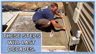 Pouring a Concrete Pad For Stone Veneer Steps