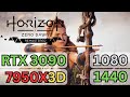 Horizon Zero Dawn Remastered Benchmark at 1440p and 1080p - Very High Preset - RTX 3090 - 7950X3D