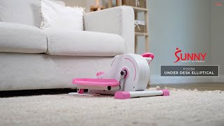 Pink Under Desk Elliptical Machine - P2030 | Sunny Health & Fitness