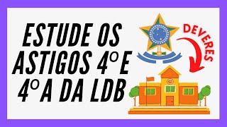 QUAIS SÃO OS DEVERES E GARANTIAS DA EDUCAÇÃO BRASILEIRA?- LDB Art. 4° e 4°A