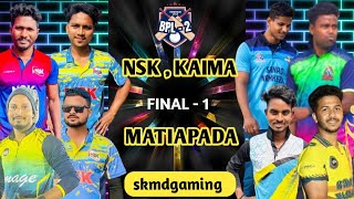 🔴Live🔥FINAL - 1 🔥 ALL ODISHA BPL CUP - 2025 #odishacricket #cricket #skmdgaming #live #tenniscricket