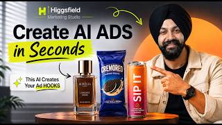 Create AI ADS in Seconds 🤩 This AI Creates Your Ad HOOKS (Higgsfield Marketing Studio)