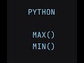 # 10 PYTHON | find maximum and minimum of numbers in PYTHON| max()| min()