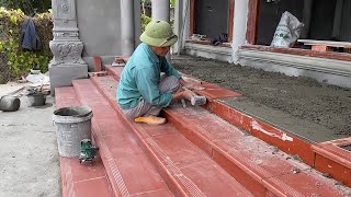 how to install terracotta tiles on porch steps