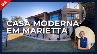 Casa moderna e com arquitetura inovadora em Marietta | Excelente área externa e duas suítes master