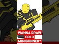 how to draw golden minigunner tds roblox tutorial tower defense simulator