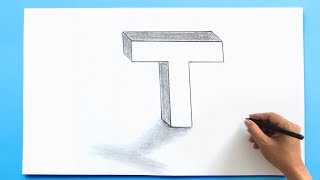 3D Letter Drawing - T