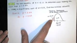 Prob. 8.1.22 -Given alpha, find the critical values. Make a decision about a claim. -Stats HW Help