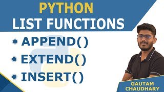 #14 List Methods (append, extend, insert) in Python - Python Programming tutorials