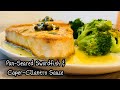 Pan-Seared Swordfish with Caper-Cilantro Sauce