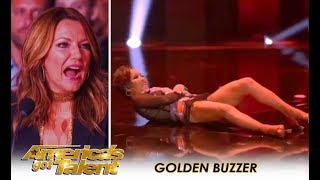 Quin & Misha: 71-Year-Old With CRAZY Body Moves Get GOLDEN BUZZER! | America's Got Talent 2018