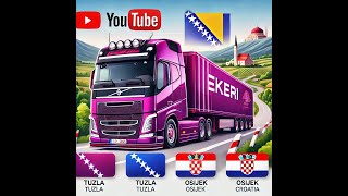 Euro Truck Simulator 2:Discovering Croatia! -  Tuzla 🇧🇦 to Osijek 🇭🇷 | NoClutch - Virtual Trucker