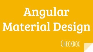 Angular Material Design Checkbox