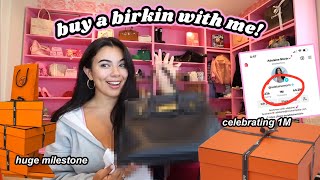 BUY A BIRKIN WITH ME!!! Celebrating 1M, Hermes Unboxing, GRWM, Shopping & Reveal