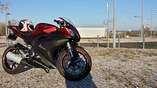 Yamaha YZF R125 2014 Anodized Red/ Walk Around + Stock exhaust sound