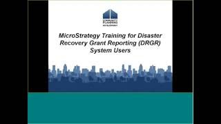 2016 Microstrategy Training for DRGR System Users Webinar - 9/22/16