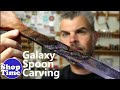 🌌Galaxy Spoon Carving | Wood, Resin & Glitter!