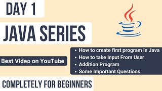First program in java | How to take input from user in java | Java series | Hello world in java