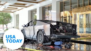 Shocking video shows the moment a Tesla Cybertruck explodes | USA TODAY