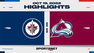 NHL Highlights | Jets vs. Avalanche - October 19, 2022