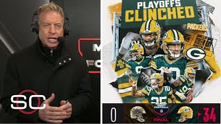 Troy Aikman reacts to Packers clinch Playoff berth with 34-0 dominate win over Saints, move to 11-4