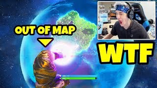 NINJA'S THANOS CHARACTER GLITCHES OUT OF THE MAP *RAREST GLITCH EVER* Fortnite Highlights