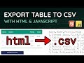 How to export an HTML table to a CSV file in JavaScript - Project Video