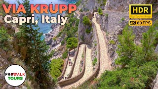 Capri, Italy - Via Krupp Walking Tour - 4K60fps HDR with Binaural Audio