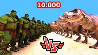 10.000 HULK VS 10.000 T-REX 😱 - Süper Kahramanlar