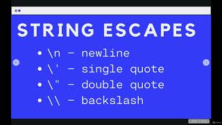 How to Model Data Efficiency: String Escape Characters --The Modern JavaScript Boot Camp