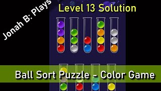Ball Sort Puzzle Color Game Level 13 Solution