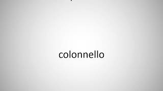 How to say colonel in Italian?